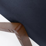 Pouf Retrostar - Velvet Line — Walnut stain & Navy Blue