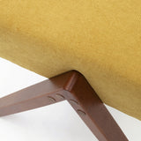Pouf Retrostar - Wool Line — Walnut stain & Mustard