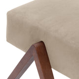Pouf Retrostar - Velvet Line Premium — Walnut stain & Beige