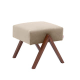 Pouf Retrostar - Velvet Line Premium — Walnut stain & Beige