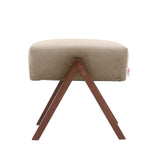 Pouf Retrostar - Velvet Line Premium — Walnut stain & Beige