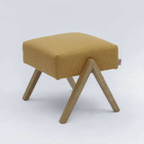 Pouf Retrostar - Wool Line — Natural & Mustard