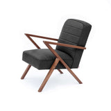 Fauteuil Retrostar - Leather — Walnut stain & Black