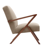 Fauteuil Retrostar - Velvet Line Premium — Walnut stain & Beige