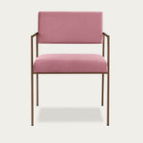 Fauteuil Cube 55 - Velvet Line — Copper & Rosa with piping