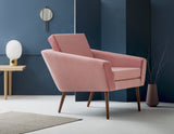 Fauteuil Supernova - Velvet Line — Walnut stain & Rosa