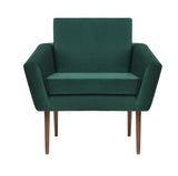 Fauteuil Supernova - Velvet Line — Walnut stain & Hunter Green