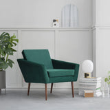Fauteuil Supernova - Velvet Line — Walnut stain & Hunter Green