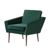 Fauteuil Supernova - Velvet Line — Walnut stain & Hunter Green