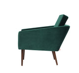 Fauteuil Supernova - Velvet Line — Walnut stain & Hunter Green