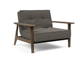 Fauteuil SPLITBACK Frej smoked oak — 216 Flashtex Dark Grey