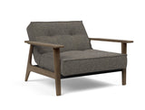 Fauteuil SPLITBACK Frej smoked oak — 216 Flashtex Dark Grey