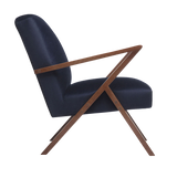 Fauteuil Retrostar - Velvet Line — Walnut stain & Navy Blue