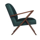 Fauteuil Retrostar - Velvet Line — Walnut stain & Hunter Green