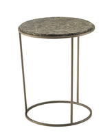 Table d'appoint Costance en marbre Emperador — Marron