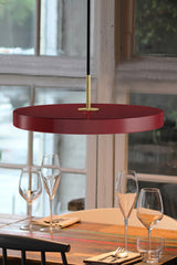Suspension Asteria - brass — Ruby red