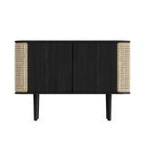 Cabinet Treasure 2 portes - black oak — Venitian cane