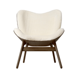 Fauteuil Conversation Low - Dark Oak — Teddy white