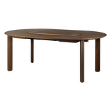 Table de diner Comfort Circle Ripples Extension — Dark Oak