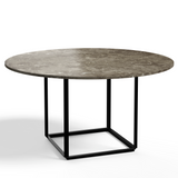Table de diner Florence — Gris du Marais Marble w. Black Frame
