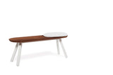 Banc You & Me - 120 cm — Iroko & Blanc