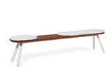 Banc You & Me - 220 cm — Iroko & Blanc