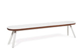Banc You & Me - 220 cm — Iroko & Blanc