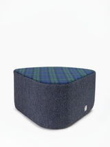Pouf Aia — Harris Tweed Bleu & Vert
