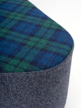Pouf Aia — Harris Tweed Bleu & Vert