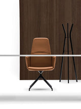 Chaise de bureau My Belle basse — Cuir Marron