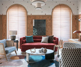 Table basse Jean — center table: estremoz marble top, estremoz pink and nero marquina marble marble base