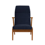 Fauteuil Apollo - Velvet Line — Oak stain & Navy Blue