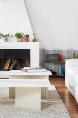 Table basse Plec rectangulaire - medium — Acier Blanc