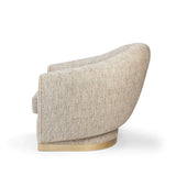 Fauteuil Grace — alston flamingo, paris champagne piping, polished brass base