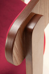 Chaise de bar Moulin — smooth easy clean russet, beech and plywood 056-0, polished brass application