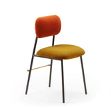 Chaise Miami — smooth easy clean cinnamon back, smooth easy clean tobaco seat, black lacquered metal feet, polished brass applications