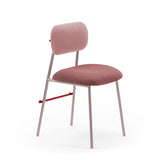 Chaise Miami — smooth easy clean blossom back, smooth easy clean bloom seat, lilac lacquered metal feet, lipstick lacquered metal applications