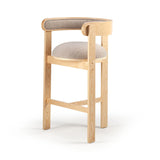 Chaise de bar Moulin — bouclê latte, beech 056-0