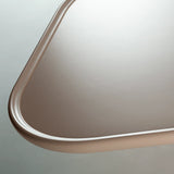 Table basse Poppy — center table: nude lacquered wood top, estremoz white base