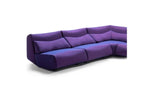 Canapé modulable ABSENT - 1 S haut + 2 S bas + 1 L haut — violet