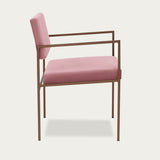 Fauteuil Cube 55 - Velvet Line — Copper & Rosa with piping