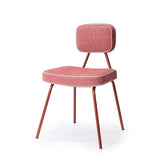 Chaise State — olavi red tulip, smooth easy clean shell piping, black lacquered metal feet