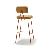 Chaise de bar State — smooth easy clean gingerbread, smooth easy clean shell piping, copper color lacquered metal feet