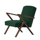 Fauteuil Retrostar - New Life — Walnut stain & Opal Green