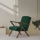 Fauteuil Retrostar - New Life — Walnut stain & Opal Green