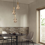 Suspension Triple pendant Voronoi II blanc — Laiton