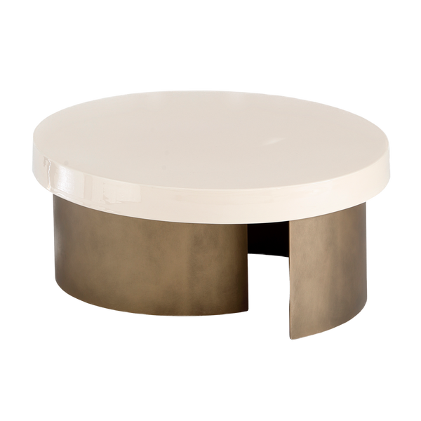 Table basse Nuage en laiton — Crème