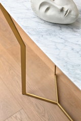 Console Star en marbre blanc — Doré