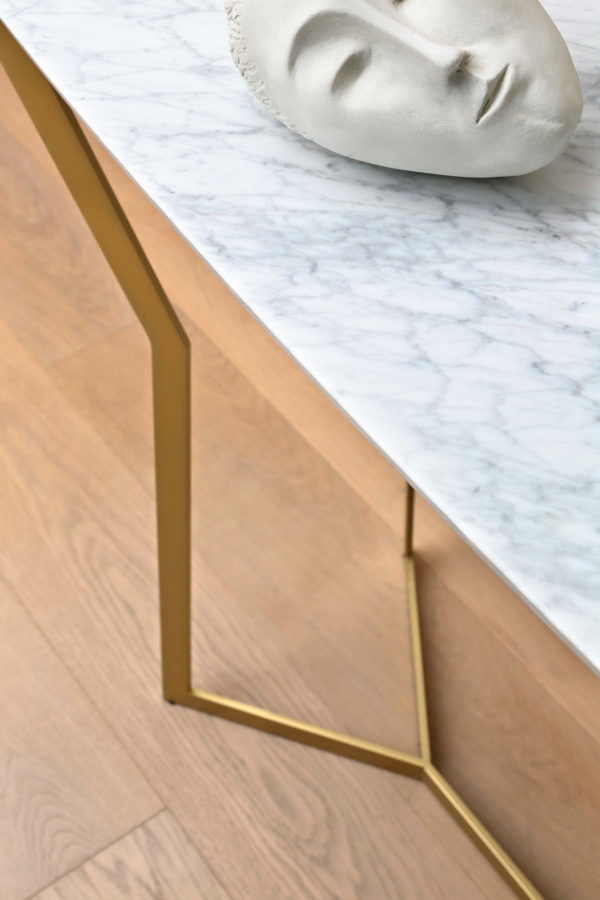 Console Star en marbre blanc — Doré