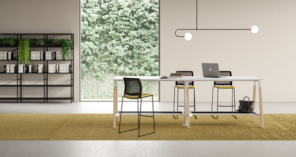 Table haute Polare 140x80cm — Blanc